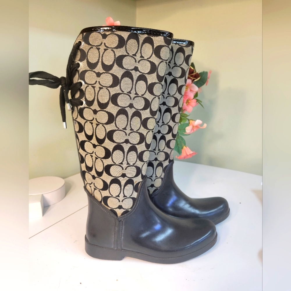 Coach Fleece Lined Tall Signature Waterproof Boots. R… Gem